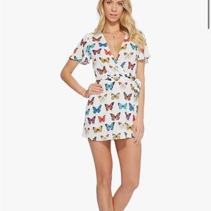 Show Me Your MuMu Butterfly Print Romper